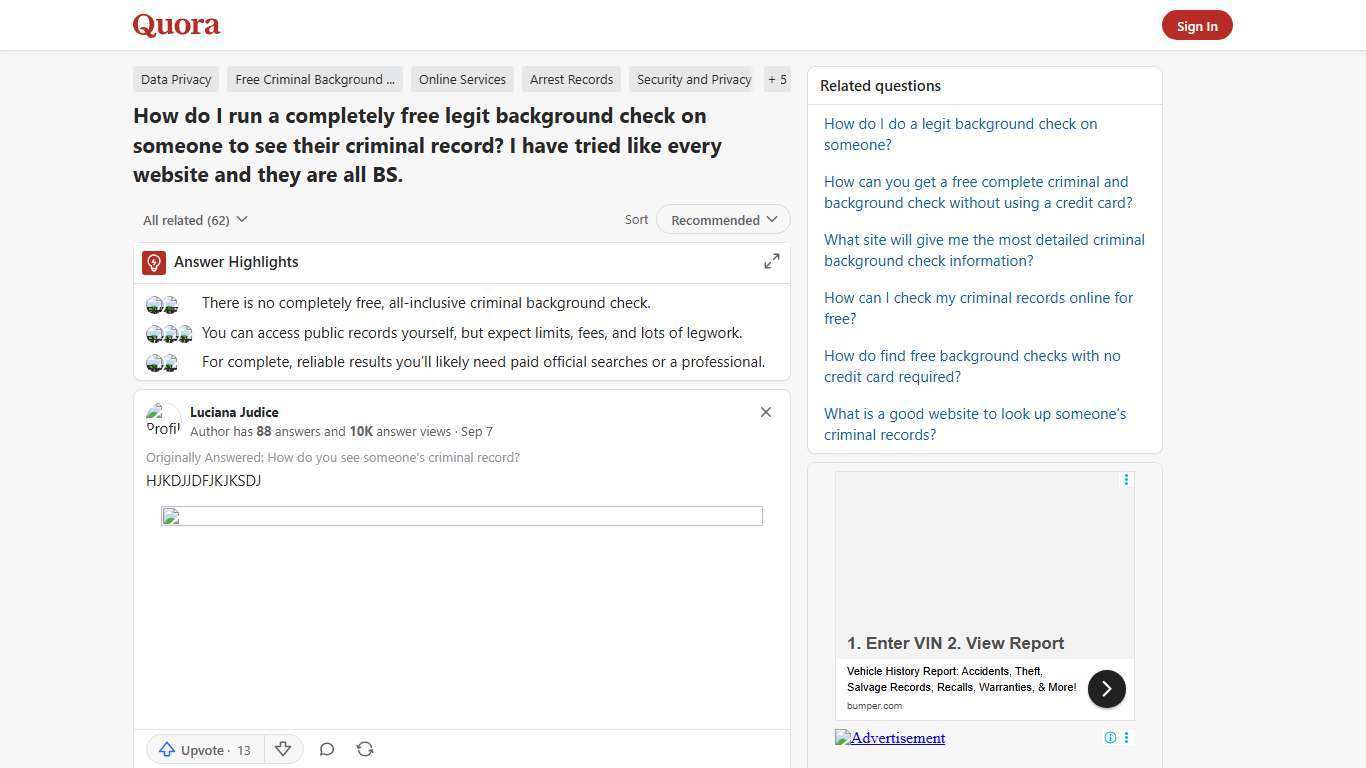 How to run a completely free legit background check on someone to see their criminal record - Quora